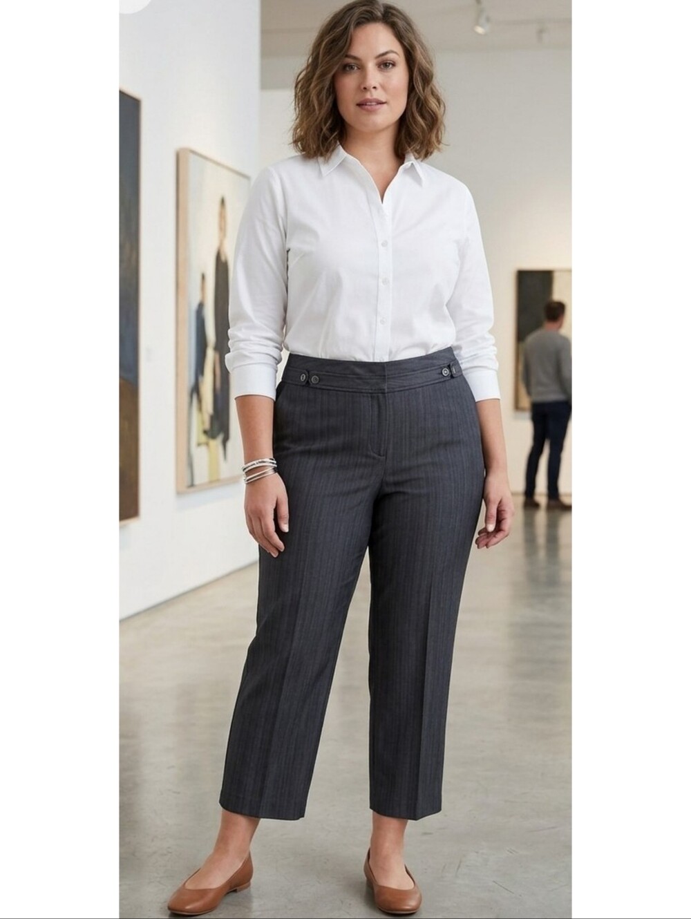Larry Levine Gray Trousers Size 14 P